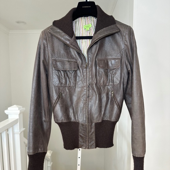 John Carlisle Real Leather Dark Brown Bomber Jacket - Women’s Medium/Large - Picture 3 of 8